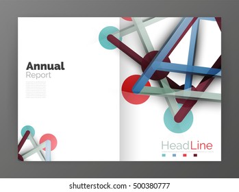 Geometric molecule abstract background, vector. Vector abstract business annual report template