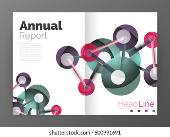 Fondo abstracto de molécula geométrica, vector. Plantilla de informe anual de negocios abstractos de vectores