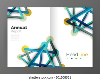 Geometric molecule abstract background, vector. Vector abstract business annual report template