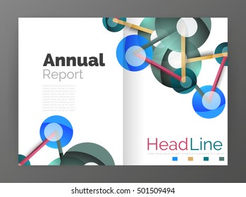 Geometric molecule abstract background, vector. Vector abstract business annual report template