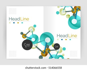 Geometric molecule abstract background, vector. Vector abstract business annual report template