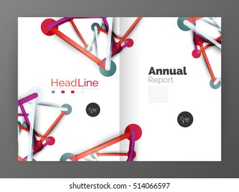 Geometric molecule abstract background, vector. Vector abstract business annual report template