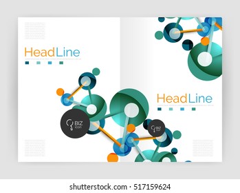 Geometric molecule abstract background, vector. Vector abstract business annual report template