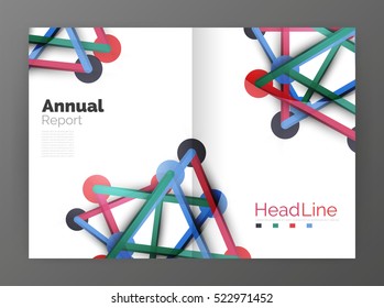 Geometric molecule abstract background, vector. Vector abstract business annual report template