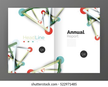 Geometric molecule abstract background, vector. Vector abstract business annual report template