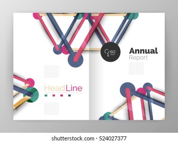 Geometric molecule abstract background, vector. Vector abstract business annual report template