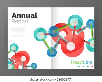 Geometric molecule abstract background, vector. Vector abstract business annual report template