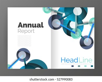 Geometric molecule abstract background, vector. Vector abstract business annual report template