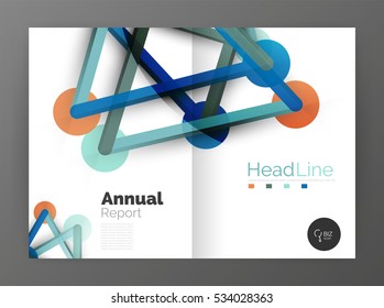 Geometric molecule abstract background, vector. Vector abstract business annual report template