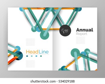 Geometric molecule abstract background, vector. Vector abstract business annual report template