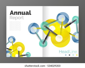 Geometric molecule abstract background, vector. Vector abstract business annual report template
