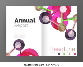 Geometric molecule abstract background, vector. Vector abstract business annual report template