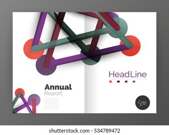 Geometric molecule abstract background, vector. Vector abstract business annual report template