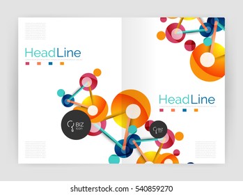 Geometric Molecule Abstract Background, Vector. Vector Abstract Business Annual Report Template