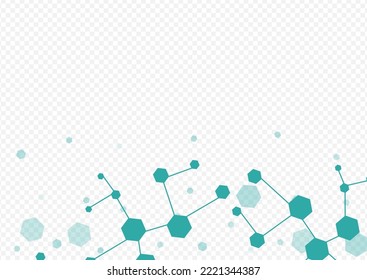 Geometric Molecule Vector Transparent Background. Chemical Structure Science Pattern. Medicine Chemistry Abstract Design. Microbiology Illustration.