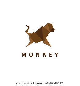 geometric monkey logo, monkey logo