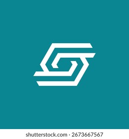 Geometric Mono Line Initial Letter S Logo Design Vector Template