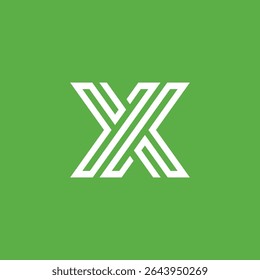Geometric Mono line Letter X Logo design vector template