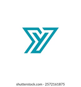 Geometric Mono line Letter Y Logo design vector template