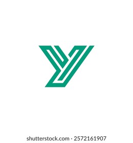 Geometric Mono line Letter Y Logo design vector template