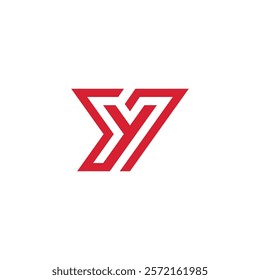 Geometric Mono line Letter Y Logo design vector template