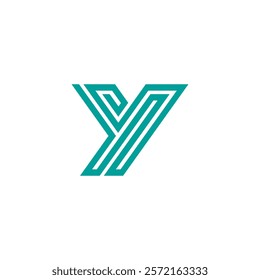 Geometric Mono line Letter Y Logo design vector template