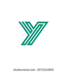 Geometric Mono line Letter Y Logo design vector template