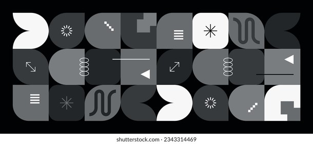 Geometrischer, einfarbiger und abstrakter Hintergrund, inspiriert von Bauhaus, Moderne, Brutalismus, Minimalismus und Schweizer Stil.