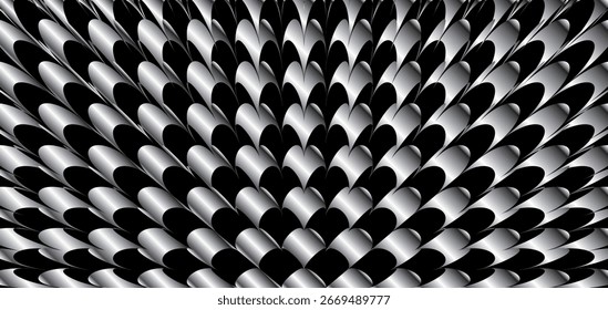 Ilustração geométrica monocromática abstrata do vetor do padrão pétala.