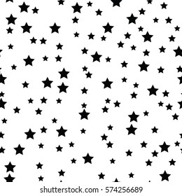 Geometric  monochrome abstract seamless pattern with stars. Wrapping paper. Scrapbook paper. Tiling. Vector illustration. Background. Graphic texture for design wallpaper. 