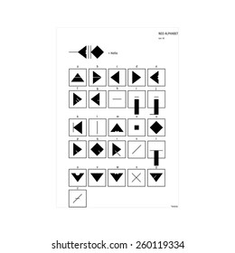 Geometric monochrome futuristic font or alphabet 