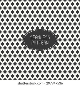 Geometric monochrome hipster seamless pattern with rhombus, square. Wrapping paper. Scrapbook paper. Tiling. Beautiful vector illustration. Background. Stylish graphic texture for design.