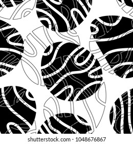 Geometric monochrome pattern with abstract elements