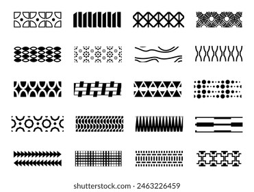 Geometric Monochrome Pattern Element Set