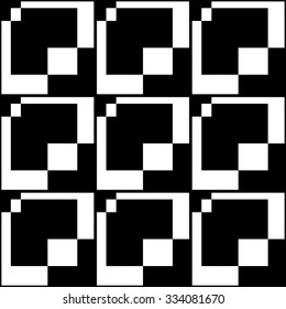 Geometric, monochrome pattern with squares shapes. repeatable.