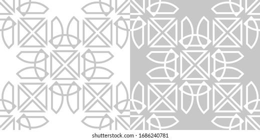 Compilación de fondo sin fisuras geométrica monocromática. Diseño gris y blanco. Ilustración del vector