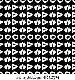 Geometric monochrome seamless pattern