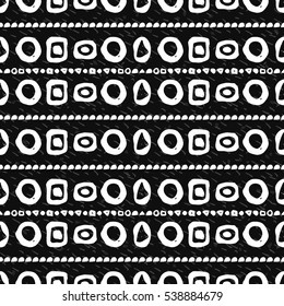 Geometric monochrome seamless pattern