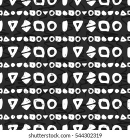 Geometric monochrome seamless pattern