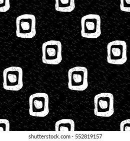 Geometric monochrome seamless pattern
