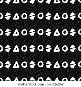 Geometric monochrome seamless pattern