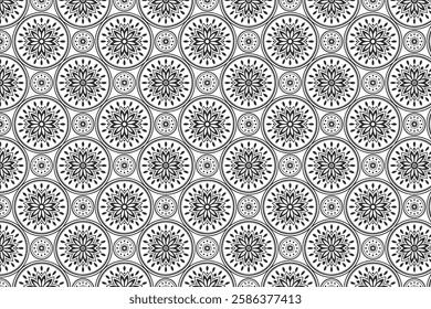 Geometric Monochrome Seamless Pattern background