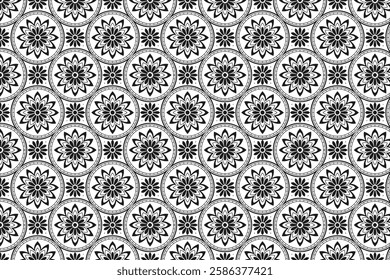 Geometric Monochrome Seamless Pattern background