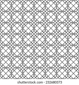 Geometric monochrome seamless tile pattern. Vector background 