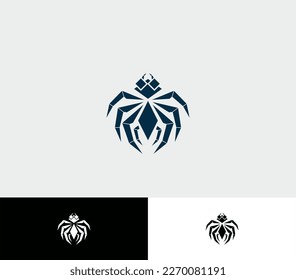 geometric monochrome spider for logo