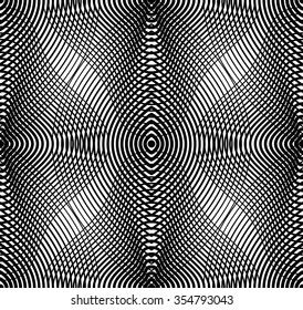 Geometrisches, einfarbiges, nahtloses Muster, abstrakter schwarz-weißer Vektorhintergrund. Grafischer symmetrischer Hintergrund.