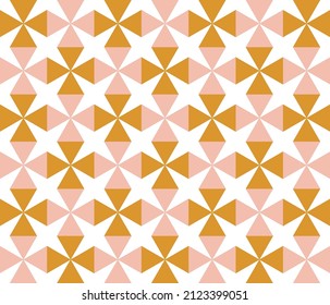 Geometric Monochrome Style Seamless Pattern Stars Plus Triangles Trendy Fashion Colors Minimalist Elegant Design Mustard Yellow Pink Tones