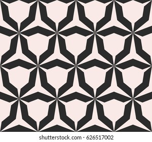Geometric monochrome texture, vector seamless pattern with simple shapes, angular figures, triangular grid. Abstract repeat background for tileable print, embossing, decor, digital, cloth, furniture
