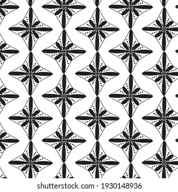 Geometric monochrome tile seamless pattern. Modern patchwork simple background.
