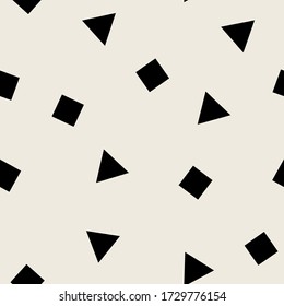 Geometric monochrome vector pattern with minimalistic shapes. Hipster fashion Memphis style.